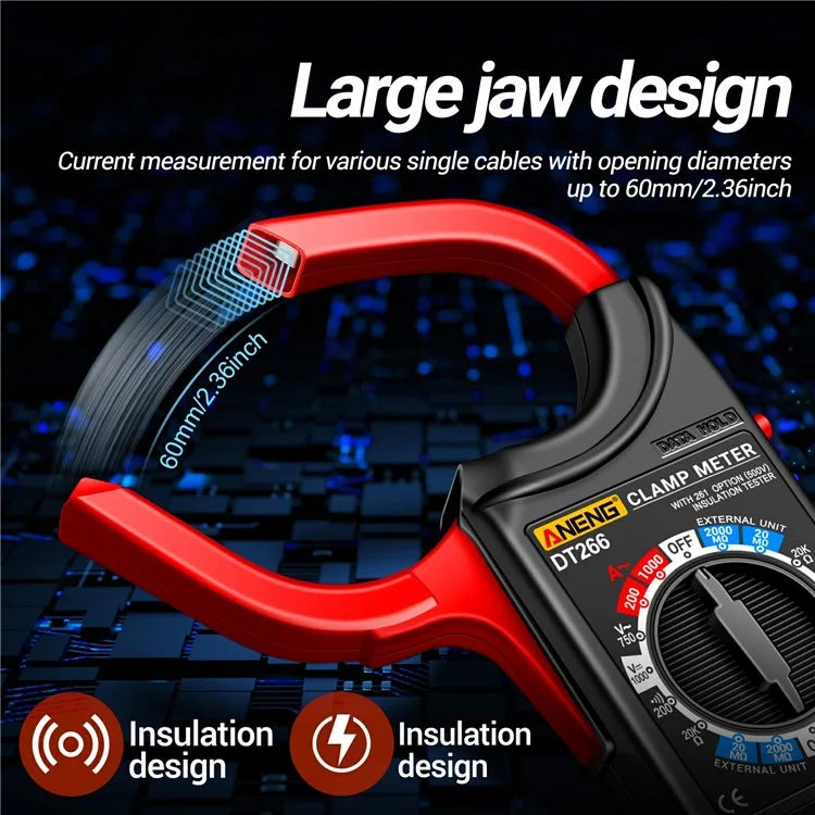 ANENG DT266 Digital Clamp Meter Voltage Current Resistance Tester 1999 Counts Multimeter