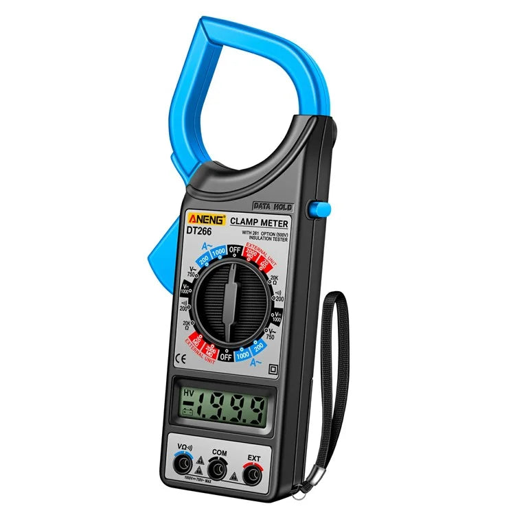 ANENG DT266 Digital Clamp Meter Voltage Current Resistance Tester 1999 Counts Multimeter