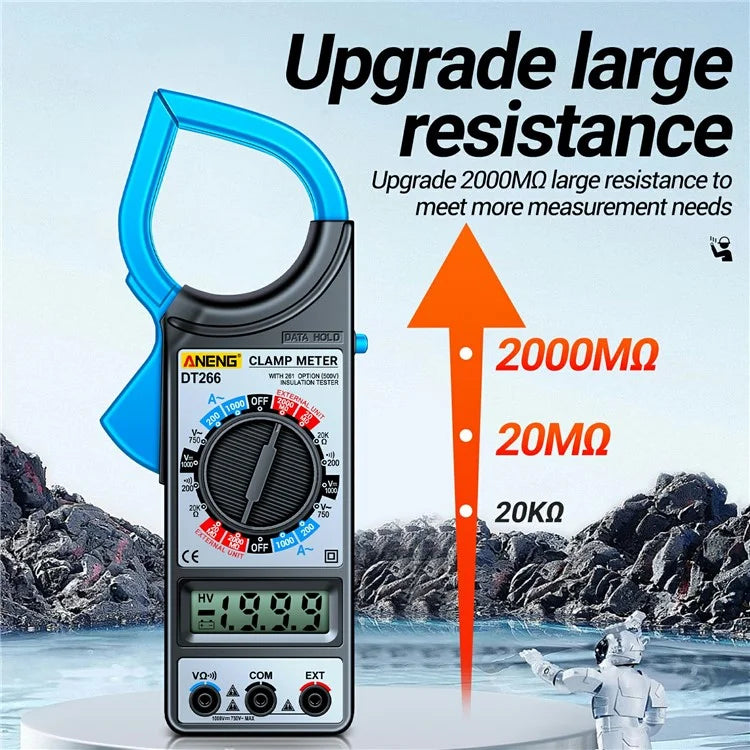 ANENG DT266 Digital Clamp Meter Voltage Current Resistance Tester 1999 Counts Multimeter