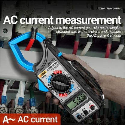 ANENG DT266 Digital Clamp Meter Voltage Current Resistance Tester 1999 Counts Multimeter