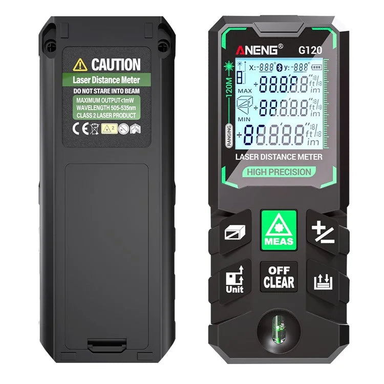 ANENG G120 Portable Handheld Laser Rangefinder 120m Measuremen Range Green Beam Laser Distance Measure Tool
