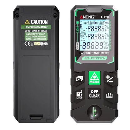 ANENG G120 Portable Handheld Laser Rangefinder 120m Measuremen Range Green Beam Laser Distance Measure Tool