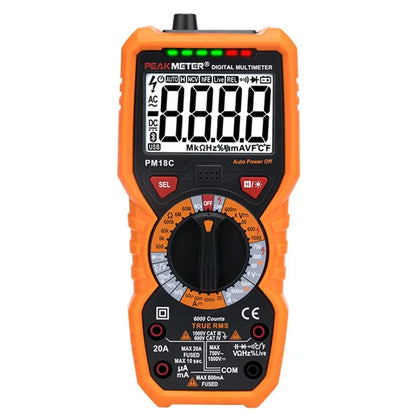 PEAKMETER PM18C Multimeter High-Precision Digital Display Voltage Current Resistance Tester