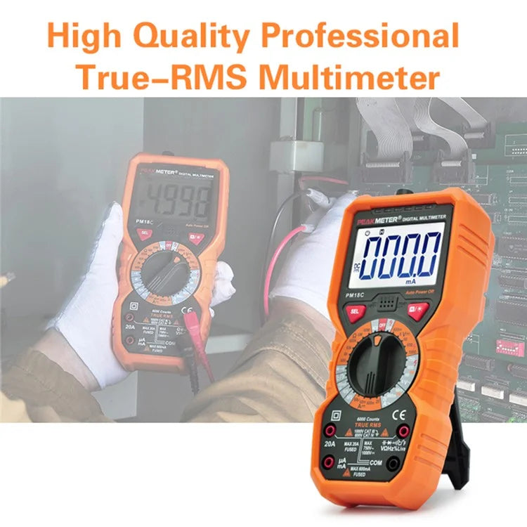 PEAKMETER PM18C Multimeter High-Precision Digital Display Voltage Current Resistance Tester