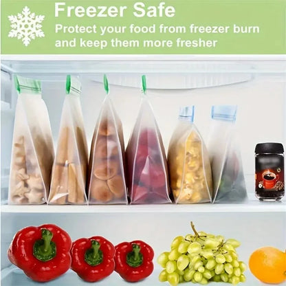 3Pcs / Set S+M+L Kitchen Refrigerator Storage Bag PEVA Food Fresh-Keeping Sealing Pouch (BPA-Free, No FDA Certified)