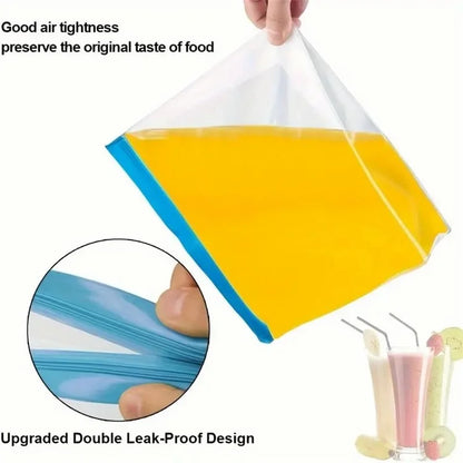 3Pcs / Set S+M+L Kitchen Refrigerator Storage Bag PEVA Food Fresh-Keeping Sealing Pouch (BPA-Free, No FDA Certified)