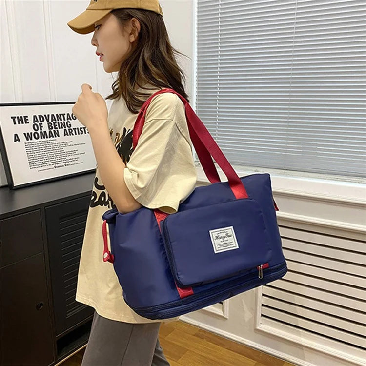 HT-237 Folding Design Oxford Cloth Handbag Gym Tote Bag Travel Weekender Hand Bag