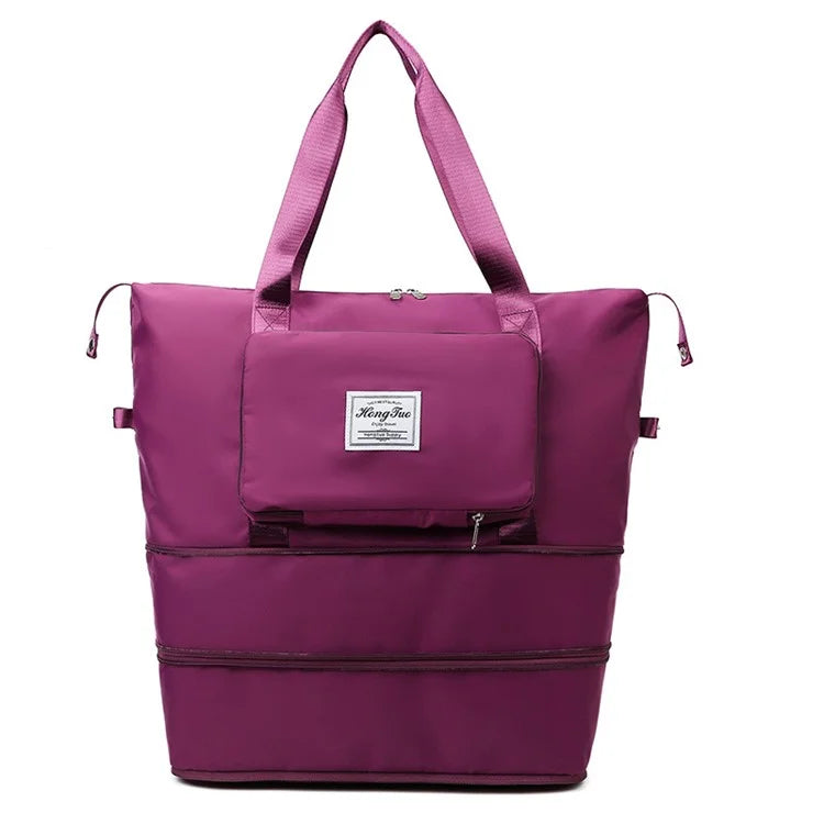 HT-237 Folding Design Oxford Cloth Handbag Gym Tote Bag Travel Weekender Hand Bag