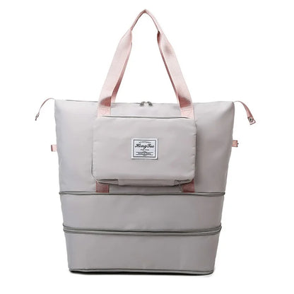 HT-237 Folding Design Oxford Cloth Handbag Gym Tote Bag Travel Weekender Hand Bag