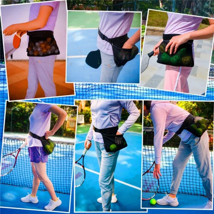 Portable Oxford Cloth Tennis Bag Holder Mesh Fanny Pack Phone Keys Storage Waist Bag