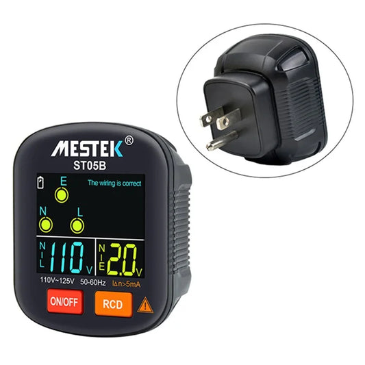 MESTEK ST05 Digital Socket Tester Battery-Operated HD Screen Socket Tester