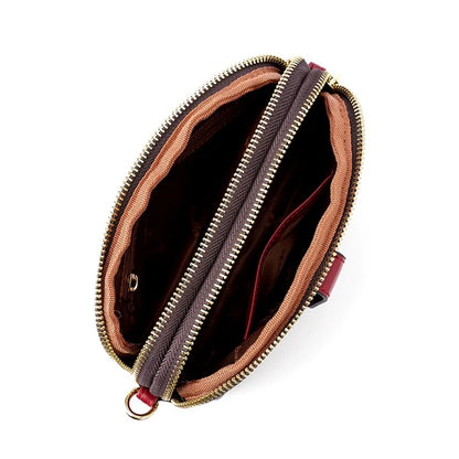 BAELLERRY N8907 Dual Zipper PU Leather Crossbody Bag Women Cosmetics Phone Storage Bag