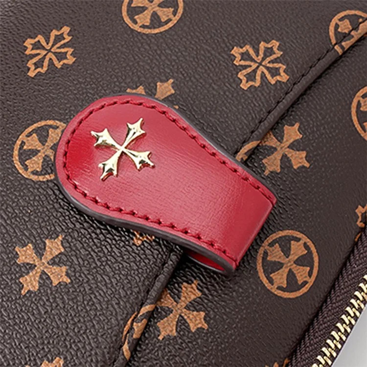 BAELLERRY N8907 Dual Zipper PU Leather Crossbody Bag Women Cosmetics Phone Storage Bag