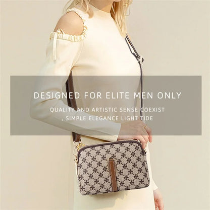 BAELLERRY N8908 Dual Zipper PU Leather Women Crossbody Bag Cards Phone Storage Bag