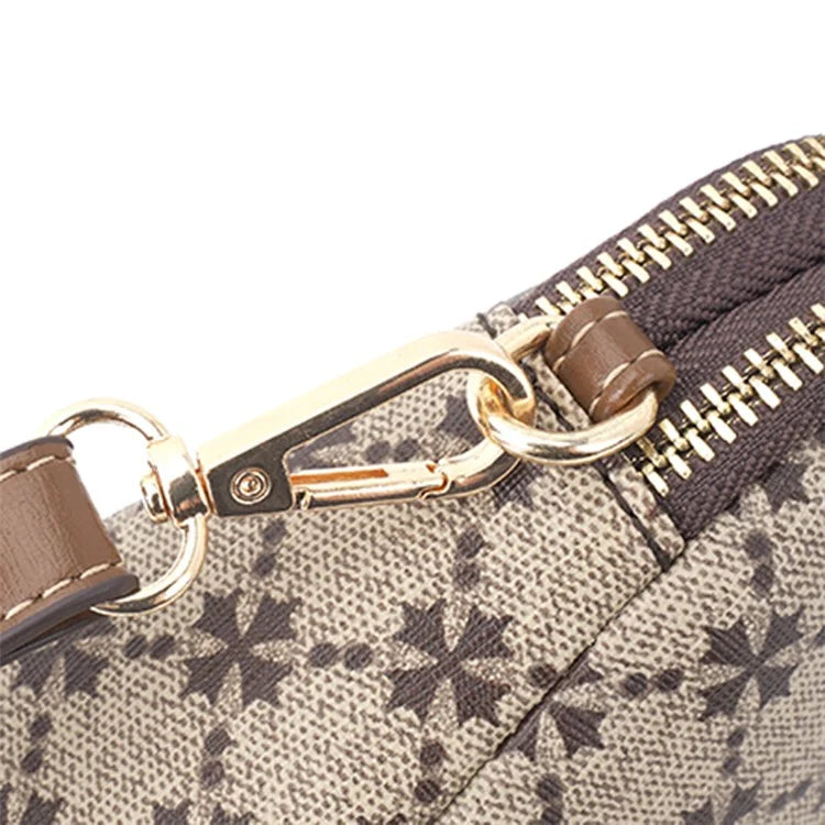BAELLERRY N8908 Dual Zipper PU Leather Women Crossbody Bag Cards Phone Storage Bag