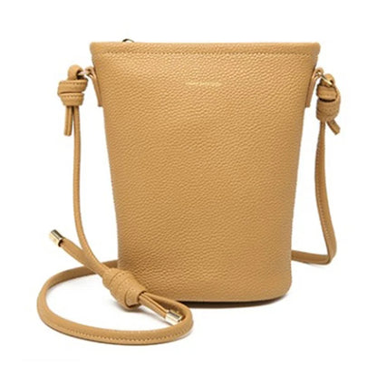 CKZC2223 Zipper Cellphone Bag Women Small Size Cowhide Leather Shoulder Bag
