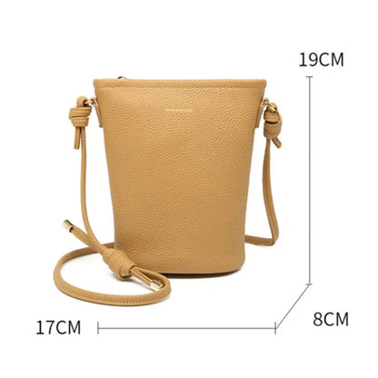 CKZC2223 Zipper Cellphone Bag Women Small Size Cowhide Leather Shoulder Bag
