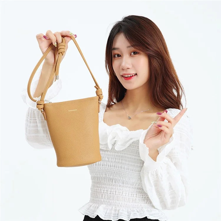 CKZC2223 Zipper Cellphone Bag Women Small Size Cowhide Leather Shoulder Bag