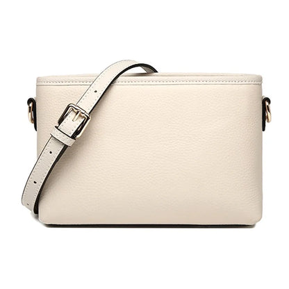 CKZC2214 Solid Color Cowhide Leather Crossbody Bag Women Square Shoulder Bag with 2 Shoulder Straps