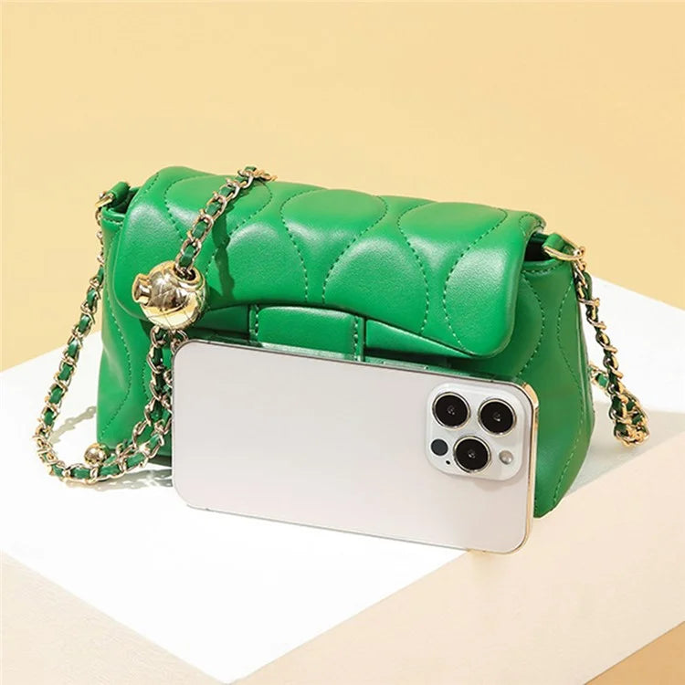 CKZC3302 Cowhide + PU Leather Small Square Bag Women Single Shoulder Crossbody Bag