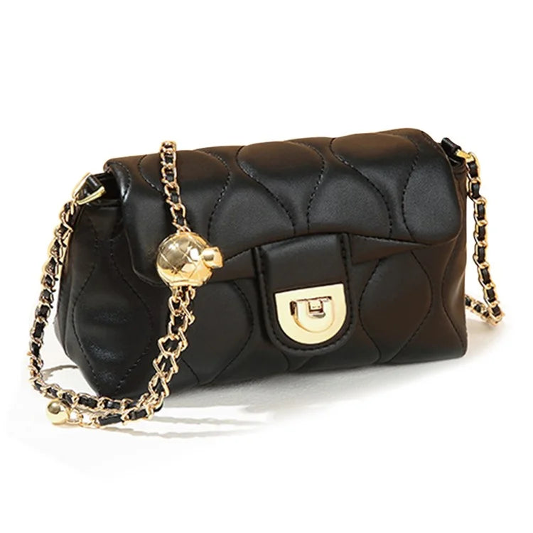 CKZC3302 Cowhide + PU Leather Small Square Bag Women Single Shoulder Crossbody Bag