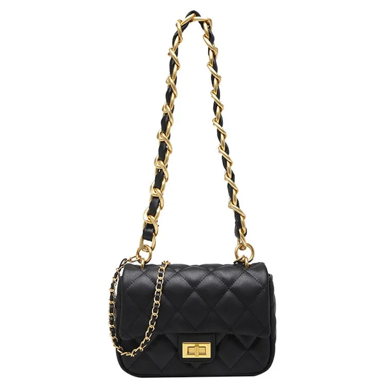 CKZC2234 Cowhide + PU Leather Stylish Women Single Shoulder Bag Dual Strap Crossbody Bag