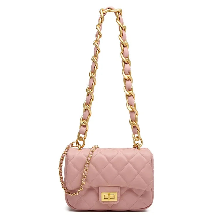 CKZC2234 Cowhide + PU Leather Stylish Women Single Shoulder Bag Dual Strap Crossbody Bag