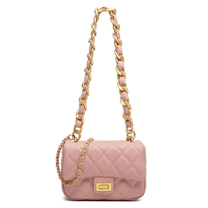 CKZC2234 Cowhide + PU Leather Stylish Women Single Shoulder Bag Dual Strap Crossbody Bag