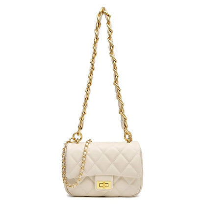 CKZC2234 Cowhide + PU Leather Stylish Women Single Shoulder Bag Dual Strap Crossbody Bag