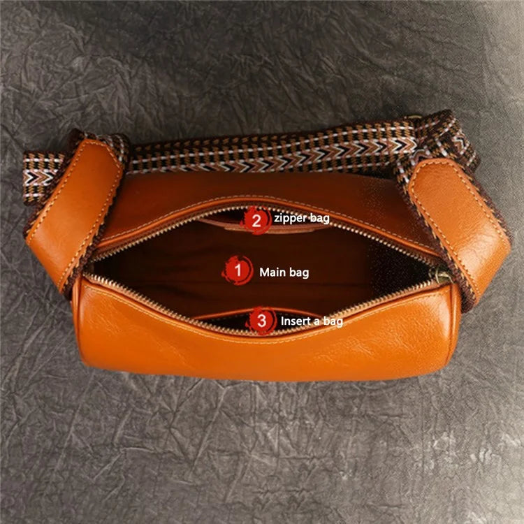 Y7215 Ladies Cowhide Leather Crossbody Bag Women Travel Handbag Shoulder Bag