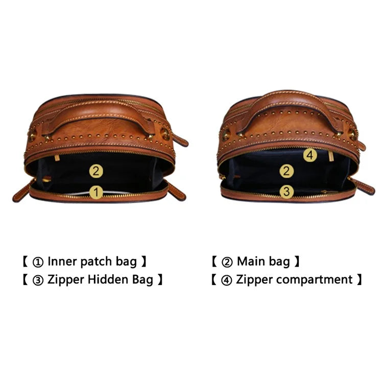 3205 Crossbody Bags for Women Cowhide Leather Satchel Bag Vintage Ethnic Style Crossbody Bag
