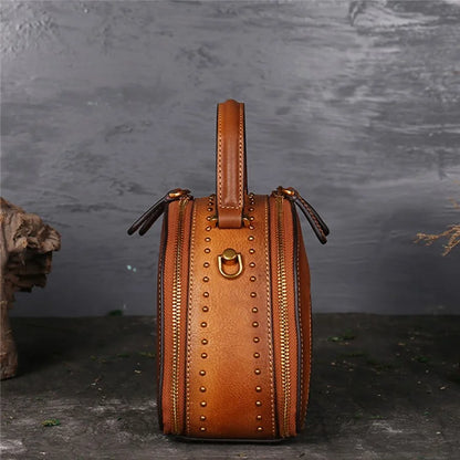 3205 Crossbody Bags for Women Cowhide Leather Satchel Bag Vintage Ethnic Style Crossbody Bag