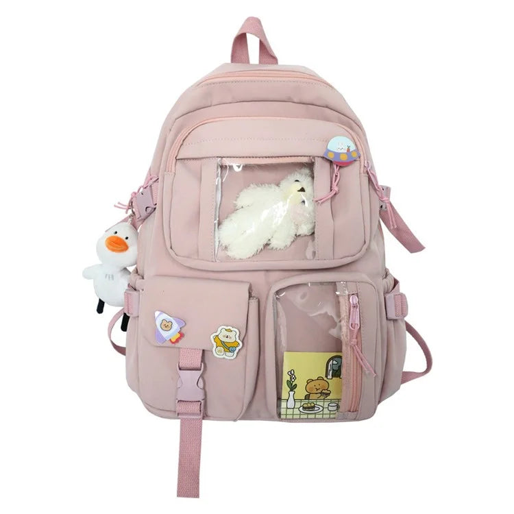 Nylon Backpack Students School Book Bag Travel Shoulders Bag