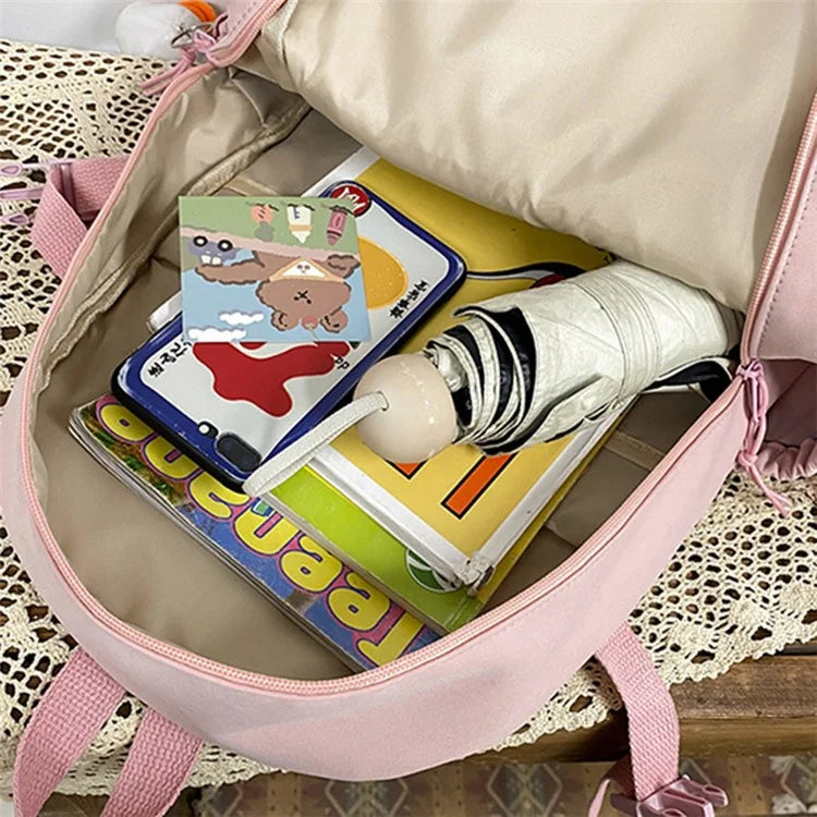 Nylon Backpack Students School Book Bag Travel Shoulders Bag