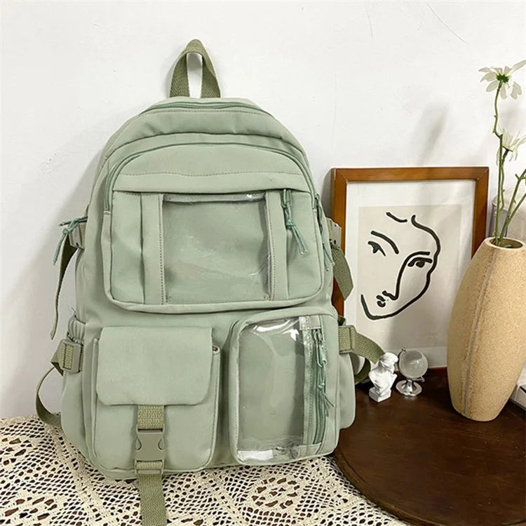 Nylon Backpack Students School Book Bag Travel Shoulders Bag