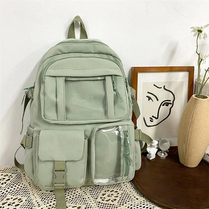 Nylon Backpack Students School Book Bag Travel Shoulders Bag