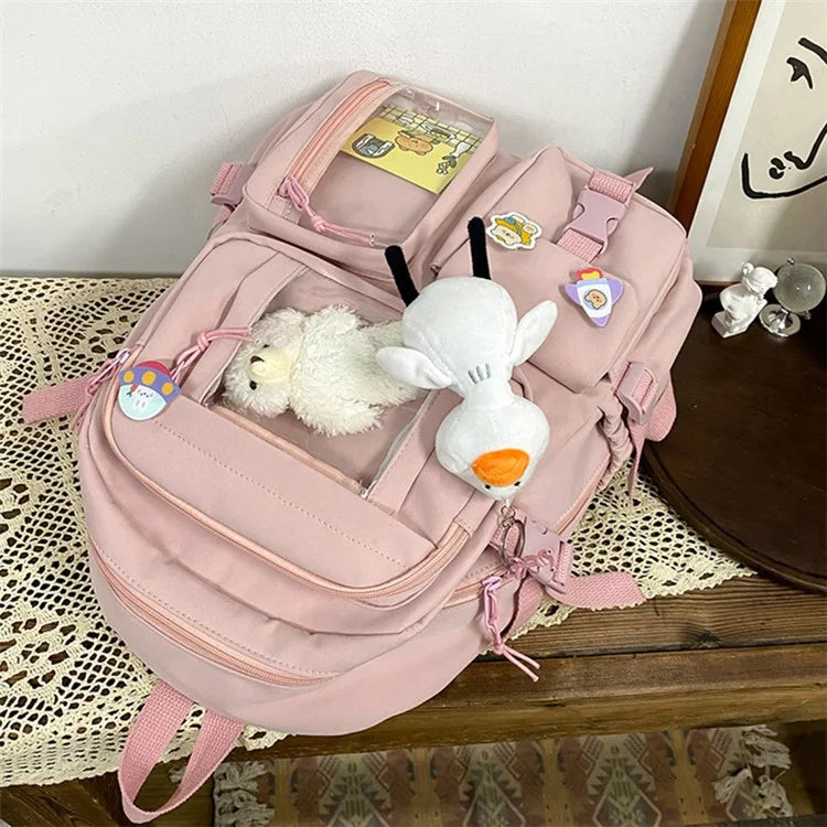 Nylon Backpack Students School Book Bag Travel Shoulders Bag