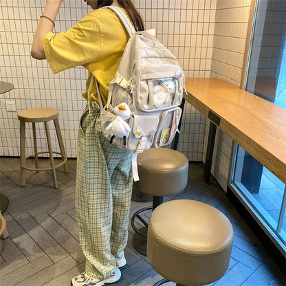 Nylon Backpack Students School Book Bag Travel Shoulders Bag