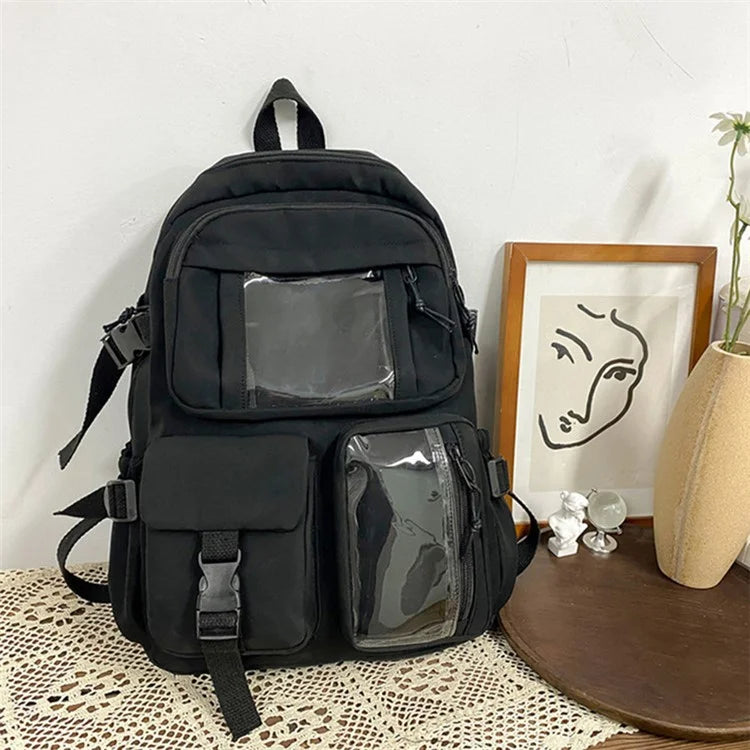 Nylon Backpack Students School Book Bag Travel Shoulders Bag