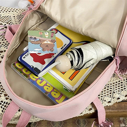Nylon Backpack Students School Book Bag Travel Shoulders Bag