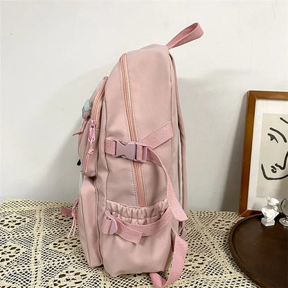 Nylon Backpack Students School Book Bag Travel Shoulders Bag