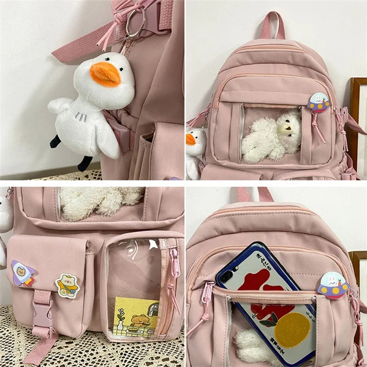 Nylon Backpack Students School Book Bag Travel Shoulders Bag