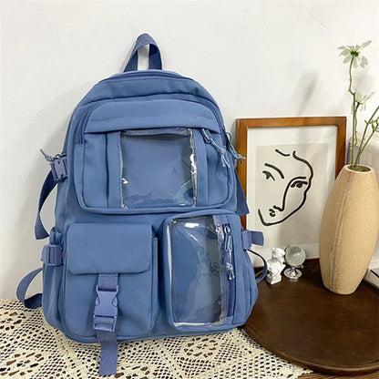 Nylon Backpack Students School Book Bag Travel Shoulders Bag