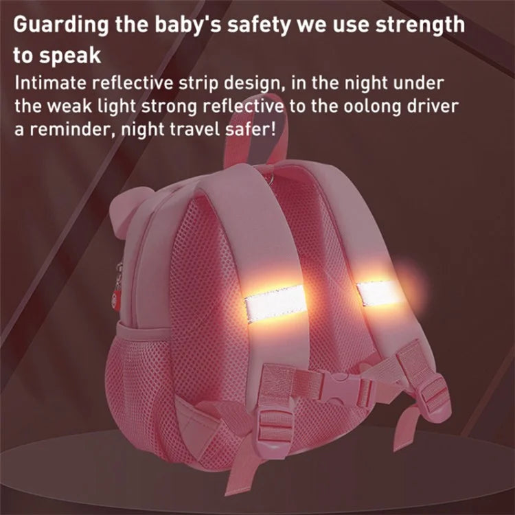 Children's Backpack Neoprene SBR Kids Anti-Lost Students School Book Bag with 3D Cartoon Decor, Size: L