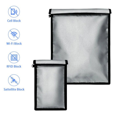 Signal Shielding Fireproof Bag Waterproof Fireproof Document Pouch Large / Small Safe Storage Bag Set