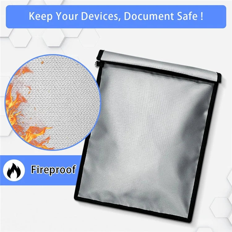 Signal Shielding Fireproof Bag Waterproof Fireproof Document Pouch Large / Small Safe Storage Bag Set