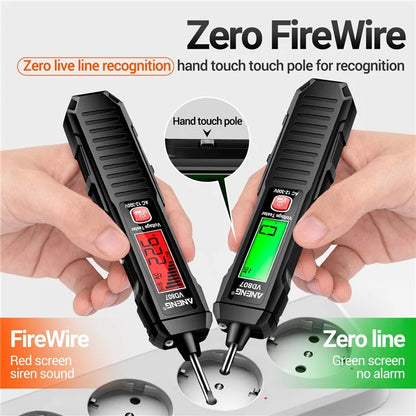 ANENG VD807 Multi-Function Voltage Display Test Pencil Zero / Fire Line Smart Recognizer LED Flashlight Wire Tester