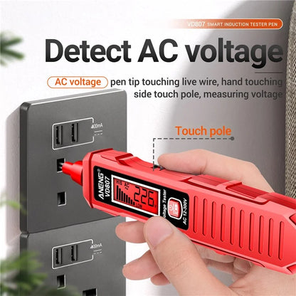 ANENG VD807 Multi-Function Voltage Display Test Pencil Zero / Fire Line Smart Recognizer LED Flashlight Wire Tester