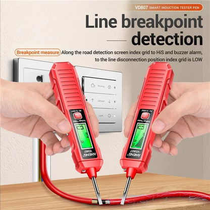 ANENG VD807 Multi-Function Voltage Display Test Pencil Zero / Fire Line Smart Recognizer LED Flashlight Wire Tester