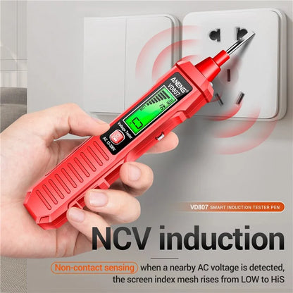 ANENG VD807 Multi-Function Voltage Display Test Pencil Zero / Fire Line Smart Recognizer LED Flashlight Wire Tester